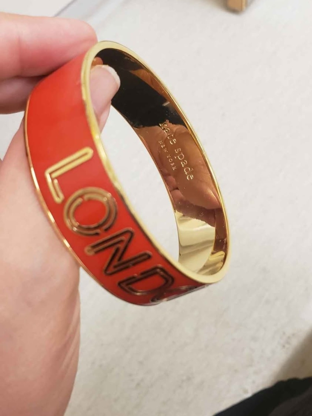 kate spade Orange Logo Enamel Bangle